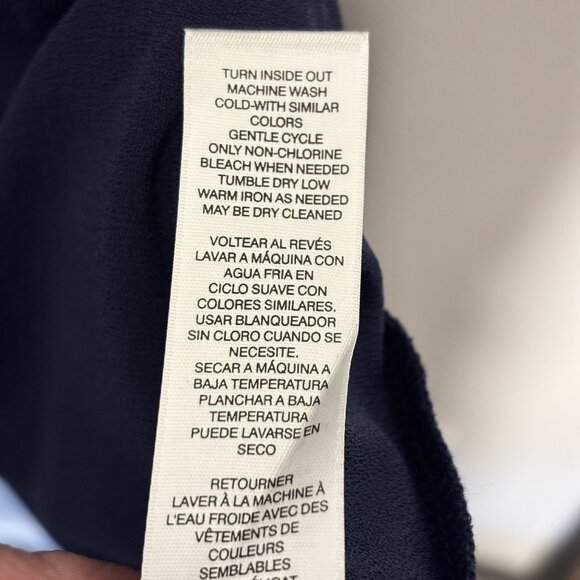 Chicos Navy Lace-Up Long Sleeve Tunic Dress Size Chicos 2 = Large - Picture 10 of 11